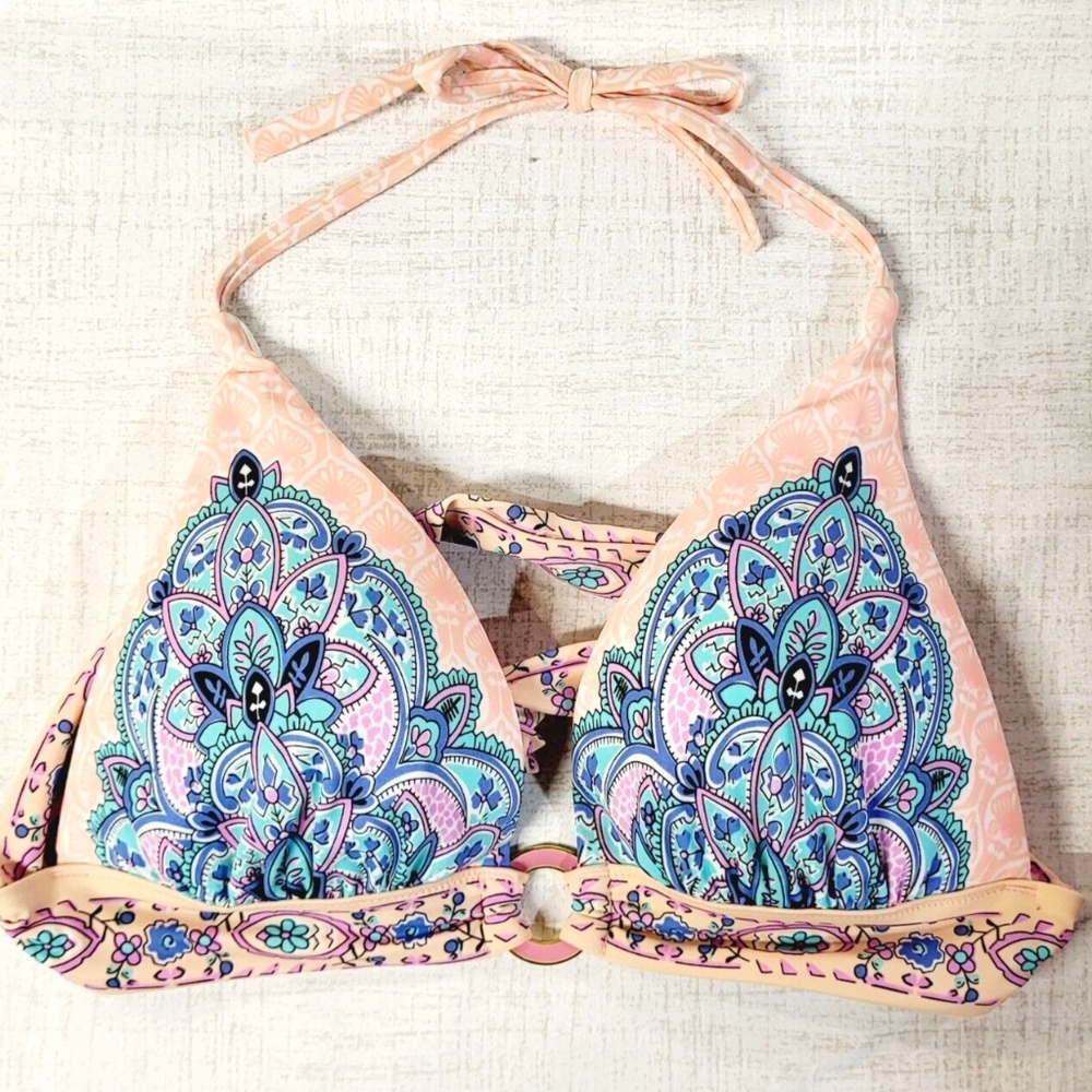 VICTORIA'S SECRET Paisley Mandala Print Pink Bikini Top | SZ M